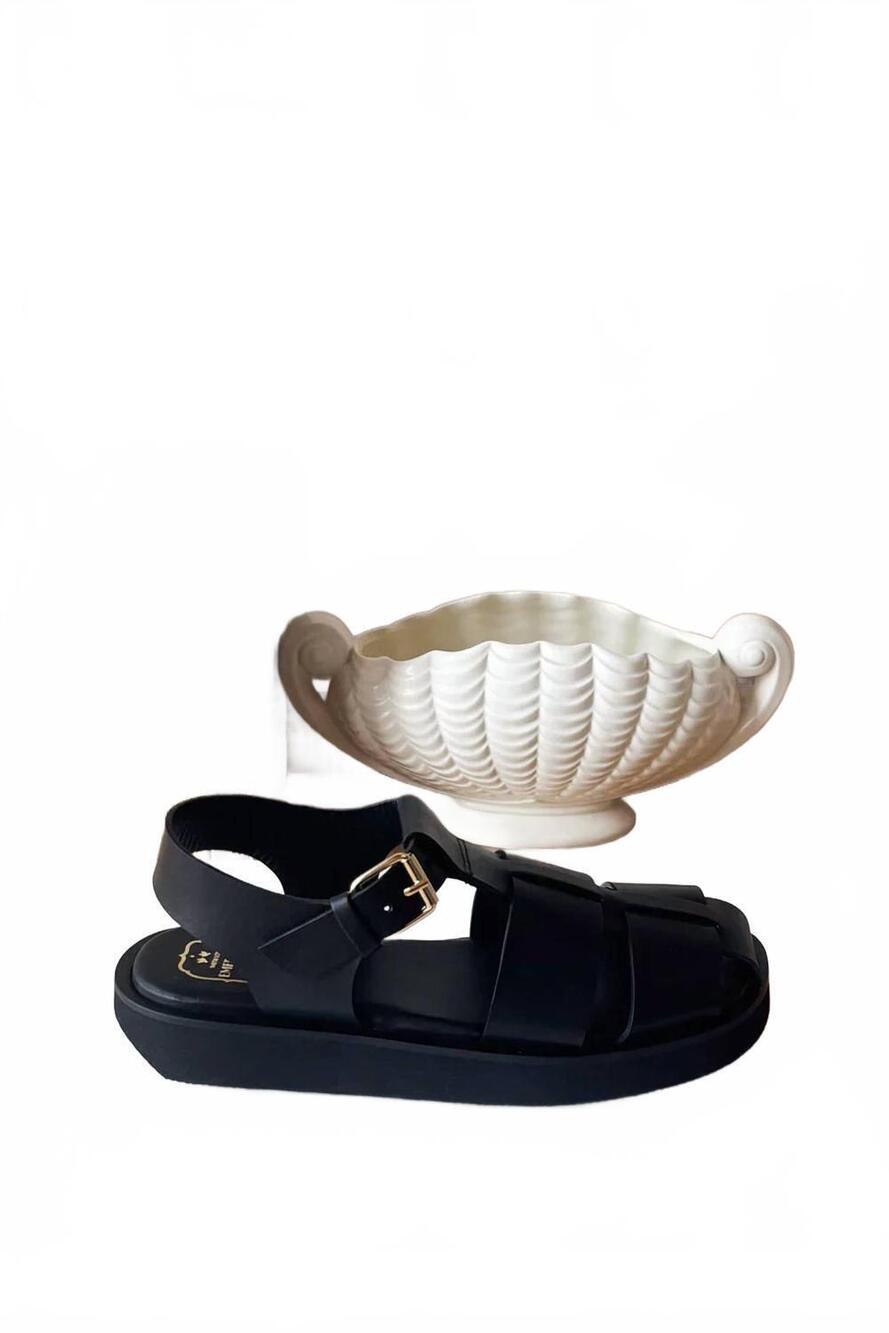 NEW EMERSON FRY women's fisherman sandals in black leather
